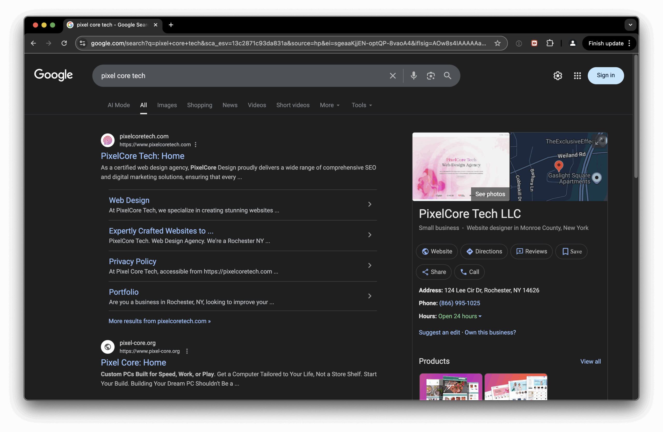 PixelCore Tech on top of the Googles
