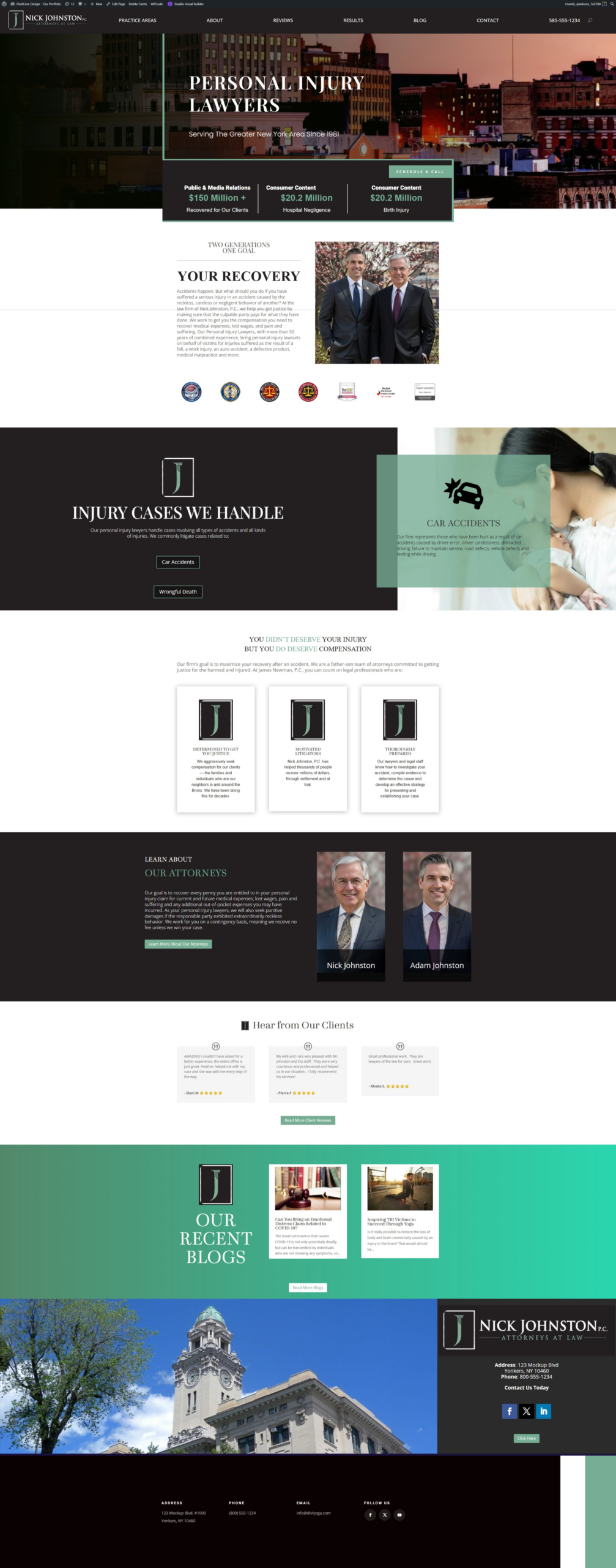 Nick Johnston Law Site Mockup