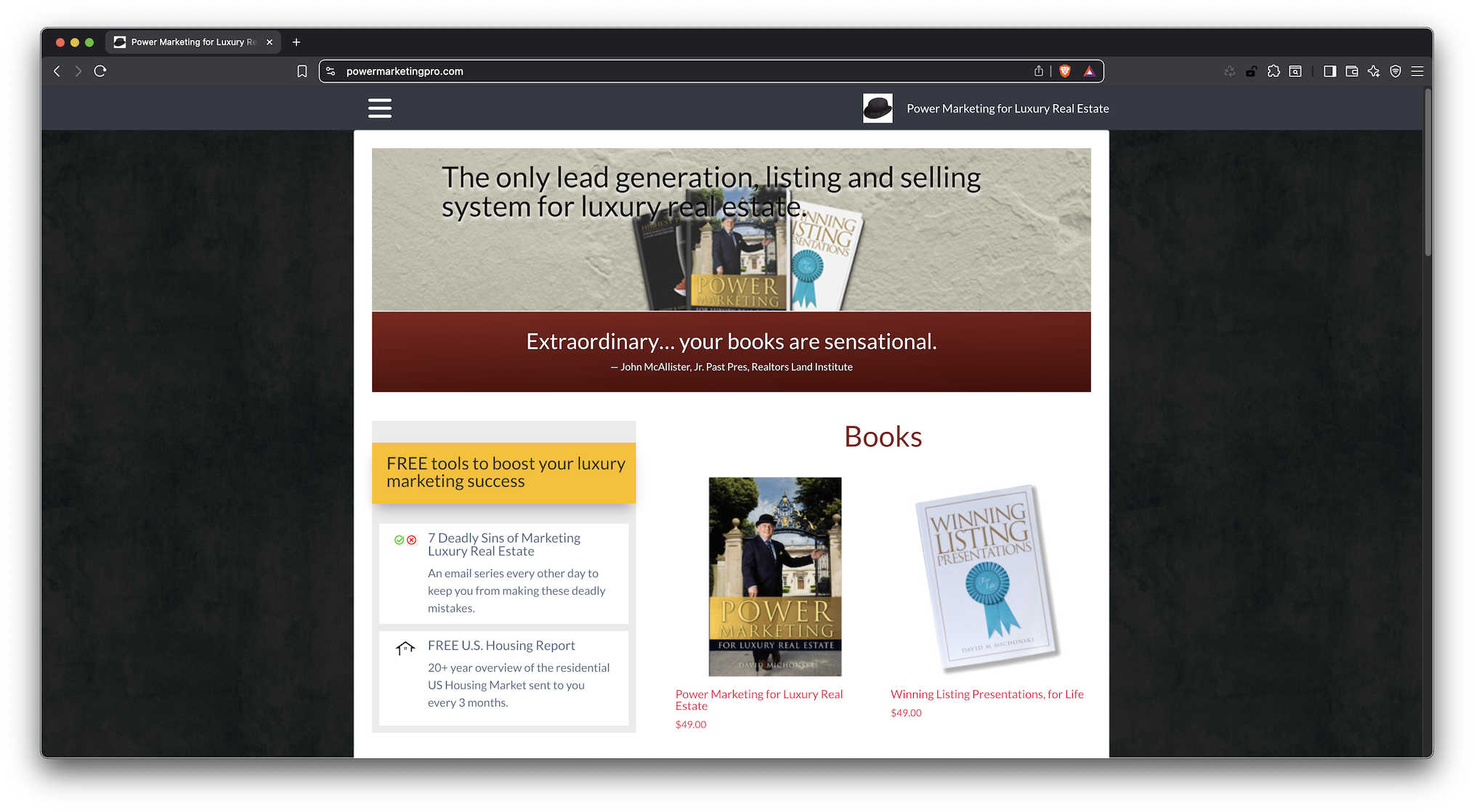 power marketing pro front page